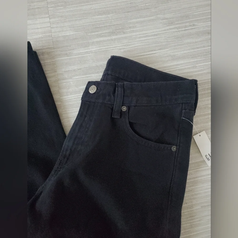 GAP Low Rise Stride Wide Leg Black Wash Jeans Size 4 TALL NWT $90 4T Y2k Skater